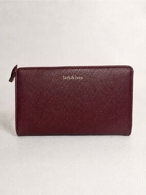 Lark & Ives Burgundy Leather Wallet – Slim Bifold